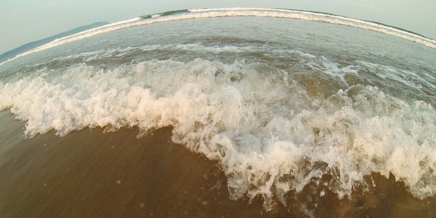 shore break with a GoPro at woolacombe