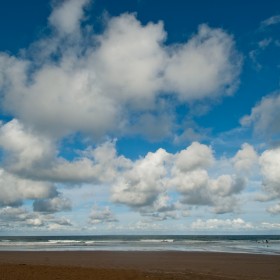 Puffy white clouds